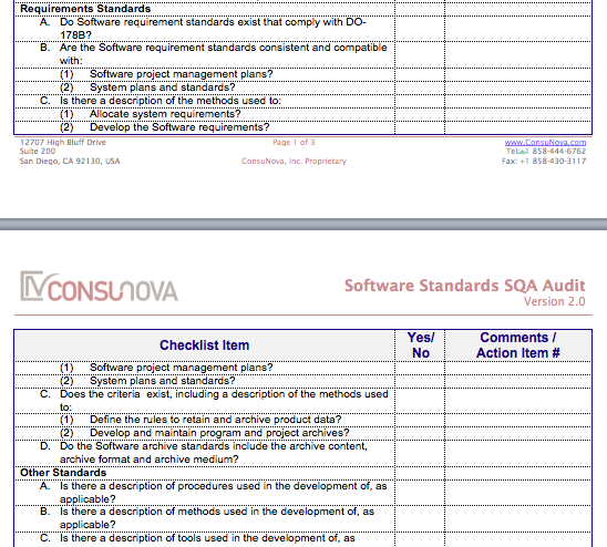 DO-178 SQA Standards Audit